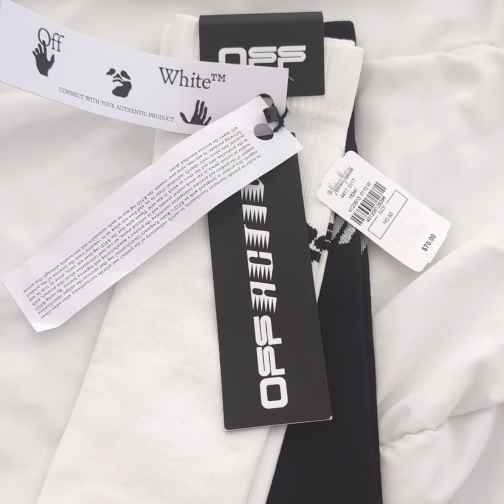 Off White high knee socks black white 2 pair